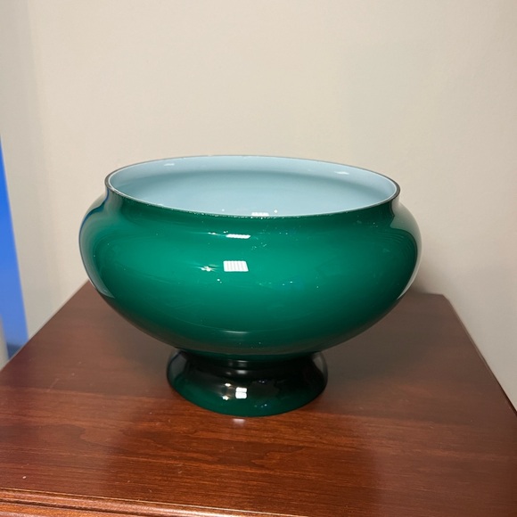 Antique Vintage Emerald Green White Cased Glass Student Lamp Shade - Picture 4 of 10